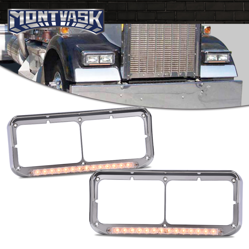 Fit For Kenworth T400 T600 T800 W900B W900L Chrome 4x6 LED